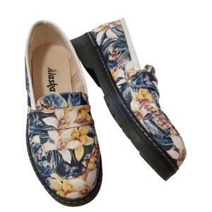 ALASKA Goby Multi Colored Oxford Slip On Mules Mary Janes Floral Women's Shoes
